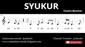 Itu berarti beberapa bulan menjelang proklamasi ri (17 agustus 1945). Lagu Syukur Notasi Balok Melodi Pianika Doremi Solmisasi Youtube