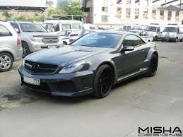 Mercedes Sl Wide Body Kit On Russian Carbone Art Matte Gray Sl500 Wide Body Kits Body Kit Mercedes Sl