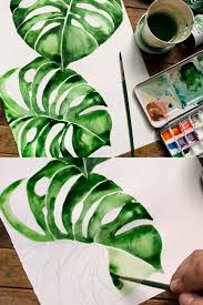 Easy watercolor paintings to copy. 12 Easy Watercolor Leaves Painting Tutorials A Piece Of Rainbow