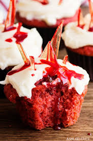 It's topped with a fluffy cooked white icing. Edible Bloody Broken Glass Red Velvet Cupcakes Ashlee Marie Real Fun With Real Food