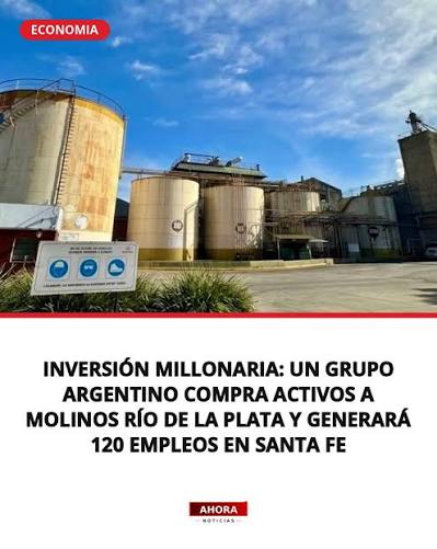 100 MILLONES DE DÓLARES en inversión y 120 EMPLEOS nuevos para Santa Fe! Un grupo de emprendedores argentinos, Elementa, le compró activos agroindustriales a Molinos Río de la Plata en Rosario. Planean