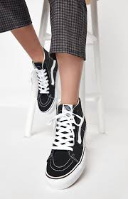 Vans Womens Black White Sk8 Hi Platform Sneakers