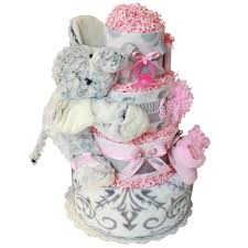 Lil Girl Elephant Diaper Cake 189 00 Diaper Cakes Mall Unique Baby Shower Diaper Cake