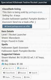 Value Of Double Spelled Spec Ks Festive Rocket Launcher Team Fortress 2 Economy Backpack Tf Forums