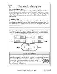 What will the magnet attract? Magnet Magic Law Of Poles 5th Grade Science Worksheet Greatschools