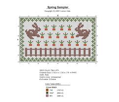 (click to enlarge, then right click on the. Pattern Spring Sampler Freebie Pattern Crossstitch