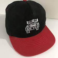 Meyer Trucking Trucker Black Snapback Red Bill Hat A5271 Black Snapback Hats Red Bill