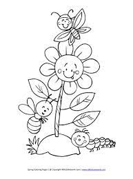 Spring coloring pages for preschoolers free printable flower sheets backgrounds garden outline beautiful colouring. Spring Flower Coloring Page All Kids Network