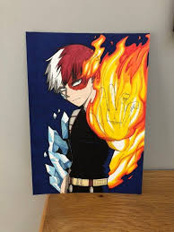 Original My Hero Academia Shoto Todoroki Anime Canvas Art Anime Canvas Painting Anime Canvas