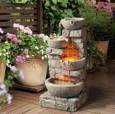 Outdoor Water Fountain With Led Lights