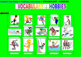 Resultado de imagen de hobbies english exercises
