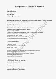 Programmer Trainee Resume Sample Cover Letter For Resume Sample Resume Cover Letter Sample