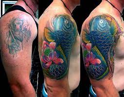 Koi Fish Shoulder Cover Up Tattoo Cover Up Tattoos Shoulder Cover Up Tattoos Cover Up Tattoo
