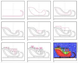 Draw his body with his arms and legs at the side. How To Draw Santa S Sleigh Art Projects For Kids