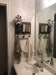Farmhouse Bathroom Wall Organizer And Towel Holder Cottage Bathroom Design Ideas Bathroom Decor Small Bathroom Decor