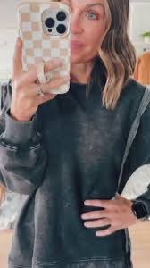 VerClare Boutique Mineral Washed Long Sleeve Knit Pullover