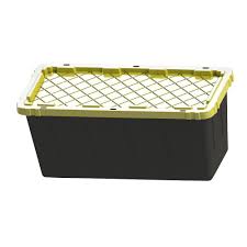 Hdx 55 Gal Tough Storage Bin In Black Hdx55gonline 4 The Home Depot Stackable Storage Bins Tote Storage Stackable Storage