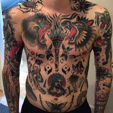 Dubuddha Org Tattoo By Morten Transeth Traditional Chest Tattoo Traditional Tattoo Man Traditional Tattoo