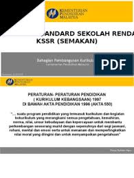 Kssr kurikulum standard sekolah rendah. Kurikulum Standard Sekolah Rendah Kssr Semakan
