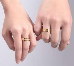 Men Women Ring Set Gift For Husband Wife Jewellery Band Etsy In 2021 Steel Wedding Ring Steel Wedding Bands Stainless Steel Wedding Ring