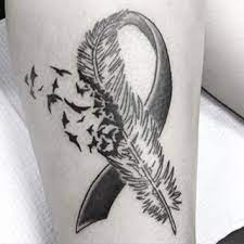 Grey ribbon temporary tattoos for brain cancer and brain tumor awareness. Brain Cancer Ribbon Tattoos Hover Me