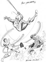 Spidey Vs Doctor Octopus And Mysterio By John Romita Sr Romita Marvel Spiderman John Romita Jr