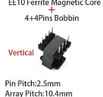 EE10 4+4Pin 8P Mn-Zn PC40 Vertical Horizontal 2.5mm Pitch Transformer  Ferrite Magnetic Core Coil Bakelite Skeleton Former Bobbin - AliExpress