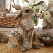 Rabbit statue laying concrete garden statue cement animal figure cast stone bunny figurine garden sculpture art decorative easter rabbits. Hopper The Bunny Standing Garden Rabbit Statue In 2021 Bunny Statue Rabbit Sculpture Ceramic Bunny