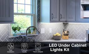 10ft 60 Led Under Cabinet Lighting Kit For Kitchen Cupboard Showcase 2400lm 6000k White Amazon Com
