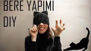 Kulakli Bere Nasil Orulur Kendin Yap Diy Crochet Cat Beanie Youtube