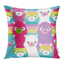 Ywota Colorful Lama Alpaca Family Portrait Llama Baby Cute Rainbow Abstract America Animal Pillow Cases Cushion Cover 20x20 Inch Walmart Com Walmart Com