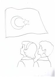 Turk Bayragi Boyama Kagidi Calismasi Turk Bayraklari Boyama Kagidi Bayrak Turkler