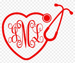 Download Monogrammed Heart Stethoscope Car Decal Stethoscope Heart Svg Free Clipart 556472 Pikpng