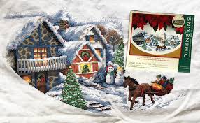 Granny square christmas tree skirt crochet pattern. Pic Dimensions Sleigh Ride Tree Skirt Pattern I Started Around The Beginning Of The Pandemic I Love Christmas And Cross Stitching So This Was Perfect For Me Starting The Second Half Of
