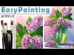 Youtube Flower Painting Lilac Painting Flower Painting Canvas