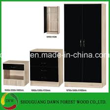 الصين الأسود اللامع البلوط 3 قطع غرفة نوم مجموعة خزانة الصدر السرير مجموعات أثاث غرفة نوم من الصين على Topchinasupplier Com