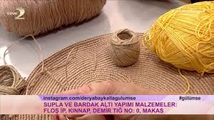 Derya Baykal La Gulumse Supla Ve Bardak Alti Yapimi Crochet Videos Tutorials Crochet Curtains Crochet Bag