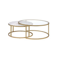 Kellan 2 Piece Coffee Table Set With Tray Top In 2020 Nesting Coffee Tables Gold Coffee Table Coffee Table Setting