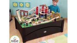 Product description our metropolis table and train set lets kids take control of an entire city! Kidkraft Metropolis 100 Piece Wooden Train Table Set 17935 Youtube