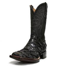 Black Jack Charcoal Inverted Pirarucu Fish Boots Bk682 Boots Square Toe Boots Black Jack Boots