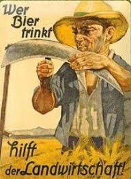 Wer Bier Trinkt Hilft Der Landwirtschaft Retro Poster Bier Trinken Bier Werbung Bier Schilder