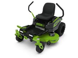 If you have a large lawn with many trees, flowerbeds, or another type of small static obstacles, then the right mowing machine for your case might be a riding zero turn lawn mower. Greenworks Zero Turn Mowers Battery Powered Commercial Zts