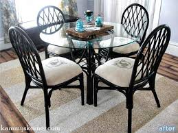 Random And Rattan Better After Dining Chair Makeover Rattan Dining Chairs Chair Makeover
