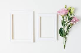 I also have bunches around the house in vases. Free Photo Two Wooden Empty Frames Near The Pink Eustoma And Baby S Breath Flowers On White Background