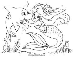 Print and color the best free dolphins color pictures. Mermaid And A Dolphin Coloring Page For Kids Sparkling Minds