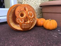 First, paint your pumpkin white, and use a few coats. Surprisingly Simple Sugar Skull Pumpkin The Brezel Diaries