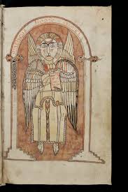 French Manuscript C 815ad From N France With Irish Type Images Of St Matthew Medieval Paintings Medieval Art Romanesque Art