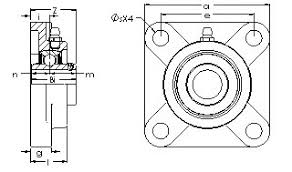 Ucf208e Metric Series Four Bolt Flange Ast Bearings