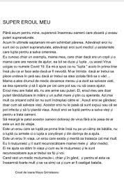 Compunerea are și un scurt dialog, între o fetiță și un ghiocel. Compunerea Unui Copil De Clasa A Cincea AdresatÄ Mamei Care Este Cadru Medical Pentru Mine Esti Un Erou AdevÄrat Realitatea De BraÈov