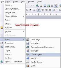 Microsoft Word De Word 2003 De Sekil Yapma Word De Sekil Uzerine Yazi Yazma Word De Sekillere Desen Resim Yazi Ekleme Uzman Portal